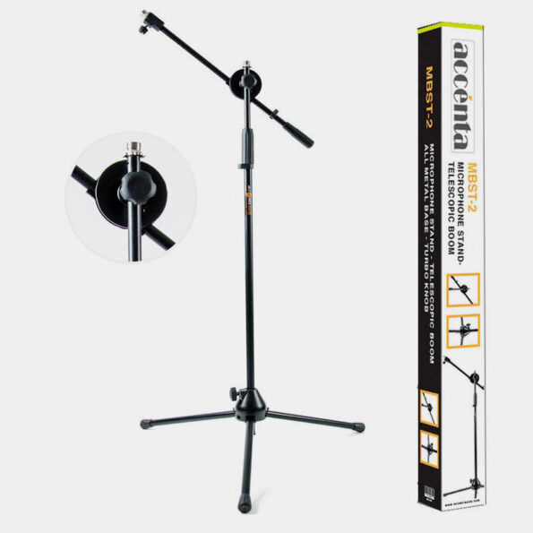 Telescopic Boom Microphone Stand Composite Base Comfort Easy Knob 2